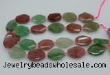 CNG5596 20*25mm - 25*35mm faceted freeform mixed strawberry quartz beads