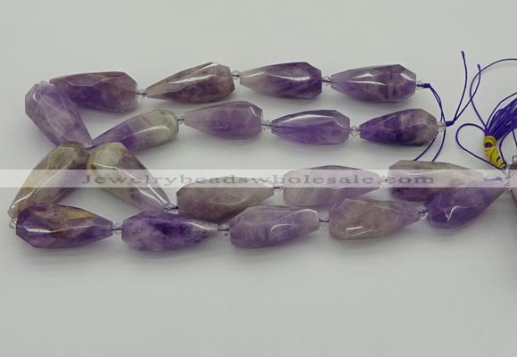 CNG5611 15*35mm - 18*45mm faceted teardrop lavender amethyst beads