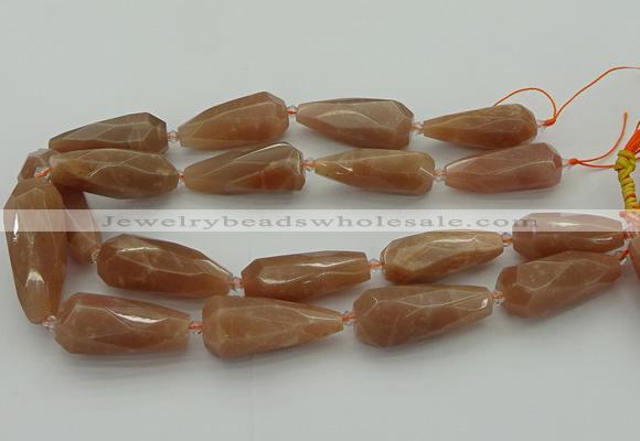 CNG5613 15.5 inches 15*35mm - 18*45mm faceted teardrop moonstone beads