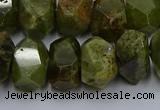 CNG5625 15.5 inches 10*14mm - 13*18mm faceted nuggets green garnet beads