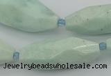 CNG5637 15.5 inches 15*35mm - 18*40mm faceted rice amazonite beads