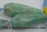 CNG5638 15.5 inches 15*35mm - 18*45mm faceted teardrop amazonite beads