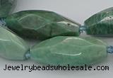 CNG5639 15.5 inches 15*35mm - 18*40mm faceted rice amazonite beads