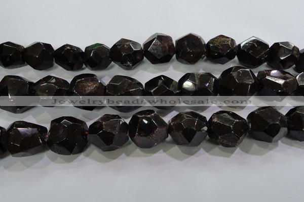 CNG564 15.5 inches 20*22mm faceted nuggets red garnet beads