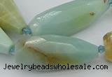 CNG5640 15.5 inches 15*35mm - 18*45mm faceted teardrop amazonite beads