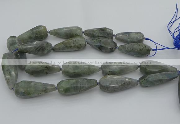 CNG5642 15.5 inches 15*35mm - 18*45mm faceted teardrop labradorite beads