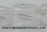 CNG5646 15*35mm - 18*45mm faceted teardrop white crystal beads