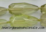 CNG5648 15*35mm - 18*45mm faceted teardrop lemon quartz beads