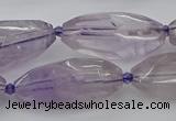 CNG5651 15.5 inches 15*35mm - 18*40mm faceted rice amethyst beads