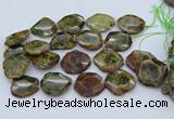 CNG5670 15.5 inches 25*35mm - 35*40mm faceted freeform green garnet beads