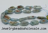 CNG5672 15.5 inches 15*35mm - 20*40mm freeform aquamarine beads