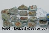 CNG5674 15.5 inches 30*40mm - 35*45mm freeform aquamarine beads