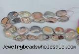 CNG5676 18*25mm - 30*35mm faceted freeform pink botswana agate beads