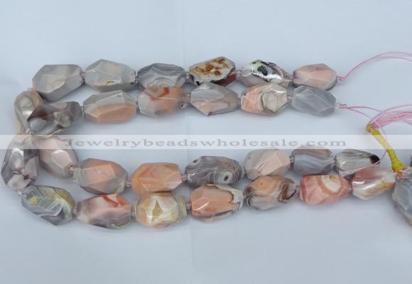 CNG5683 12*16mm - 18*25mm faceted nuggets pink botswana agate beads