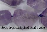 CNG569 20*30mm - 25*40mm faceted nuggets amethyst gemstone beads