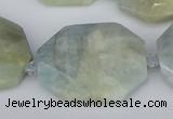 CNG5690 15.5 inches 20*30mm - 35*45mm faceted freeform aquamarine beads