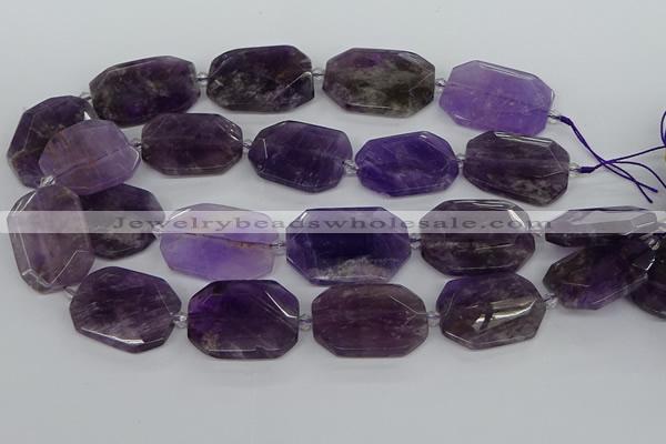 CNG5700 15.5 inches 25*30mm - 28*35mm faceted freeform amethyst beads