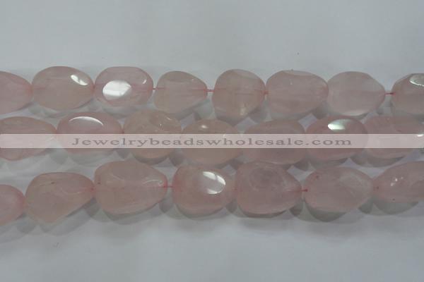 CNG572 15.5 inches 18*30mm nuggets rose quartz beads