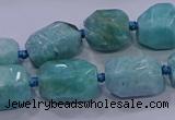 CNG5729 12*16mm - 13*18mm faceted nuggets amazonite beads