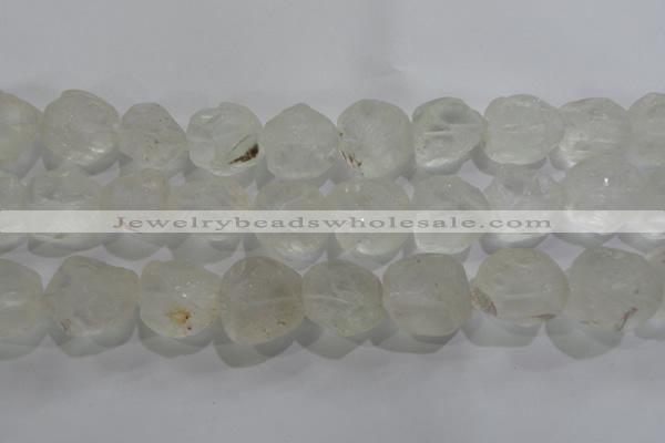 CNG573 15.5 inches 16*18mm nuggets white crystal beads