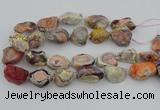 CNG5733 18*25mm - 22*35mm nuggets pink botswana agate beads