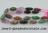 CNG5740 15*35mm - 18*40mm faceted rice mixed gemstone beads