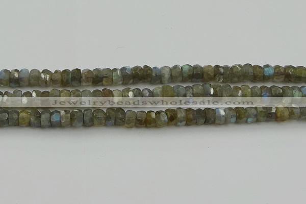 CNG5752 15.5 inches 6*9mm faceted nuggets labradorite beads