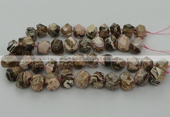 CNG5766 15.5 inches 12*16mm - 15*20mm faceted nuggets rhodochrosite beads