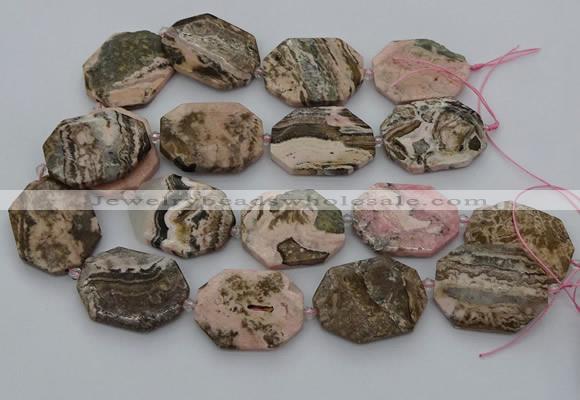 CNG5768 20*30mm - 35*45mm faceted freeform rhodochrosite beads