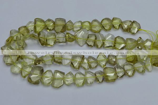 CNG5773 15.5 inches 12*16mm - 15*20mm faceted freeform lemon quartz beads