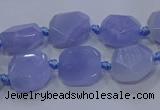 CNG5775 10*12mm - 10*14mm faceted freeform blue lace agate beads