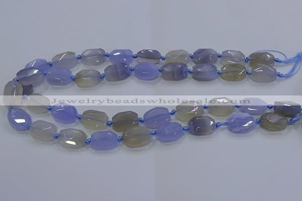 CNG5776 10*14mm - 12*16mm faceted freeform blue lace agate beads