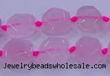 CNG5784 10*12mm - 10*14mm faceted freeform rose quartz beads