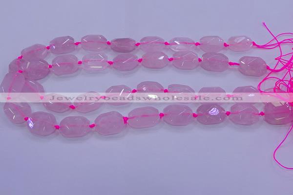 CNG5785 10*14mm - 12*16mm faceted freeform rose quartz beads