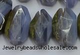 CNG5802 15*20mm - 22*28mm faceted freeform blue lace agate beads