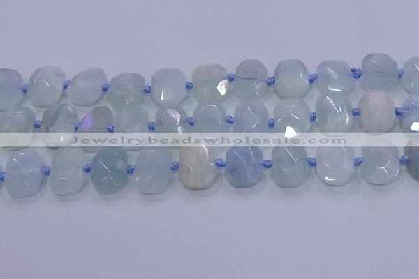 CNG5808 15.5 inches 10*14mm - 12*16mm faceted freeform aquamarine beads