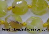 CNG5811 15.5 inches 10*12mm - 10*14mm faceted freeform yellow opal beads