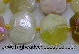 CNG5812 15.5 inches 10*14mm - 12*16mm faceted freeform yellow opal beads