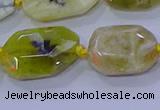 CNG5813 15.5 inches 10*14mm - 12*16mm faceted freeform yellow opal beads