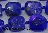 CNG5815 15.5 inches 10*12mm - 10*14mm faceted freeform lapis lazuli beads