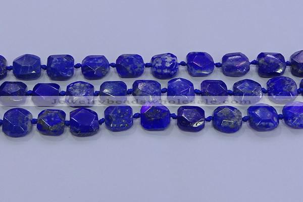 CNG5815 15.5 inches 10*12mm - 10*14mm faceted freeform lapis lazuli beads