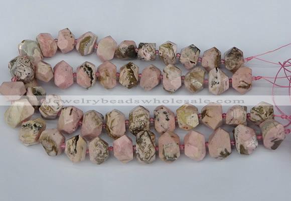 CNG5835 15.5 inches 12*16mm - 15*20mm faceted nuggets rhodochrosite beads