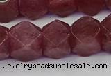 CNG5848 15.5 inches 14*15mm faceted nuggets strawberry quartz beads