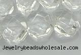 CNG5860 15.5 inches 8*12mm - 12*16mm faceted freeform white crystal beads