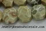 CNG5865 8*12mm - 12*16mm faceted freeform chrysanthemum agate beads