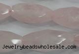 CNG587 15.5 inches 15*33mm faceted nuggets rose quartz beads