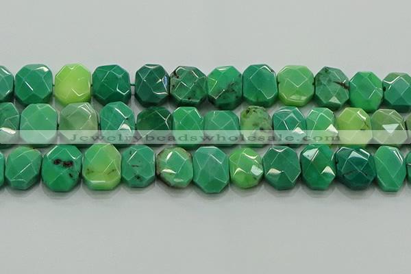 CNG5877 15.5 inches 8*12mm - 12*16mm faceted freeform grass agate beads