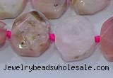 CNG5885 15.5 inches 10*14mm - 12*16mm faceted freeform pink opal beads