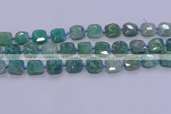 CNG5889 15.5 inches 10*12mm - 10*14mm faceted freeform amazonite beads