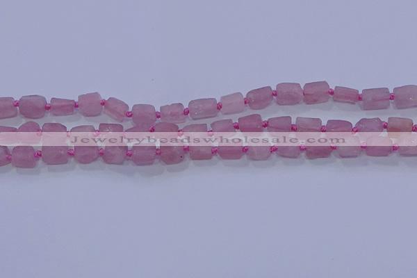 CNG5901 4*6mm - 6*10mm nuggets rough Madagascar rose quartz beads